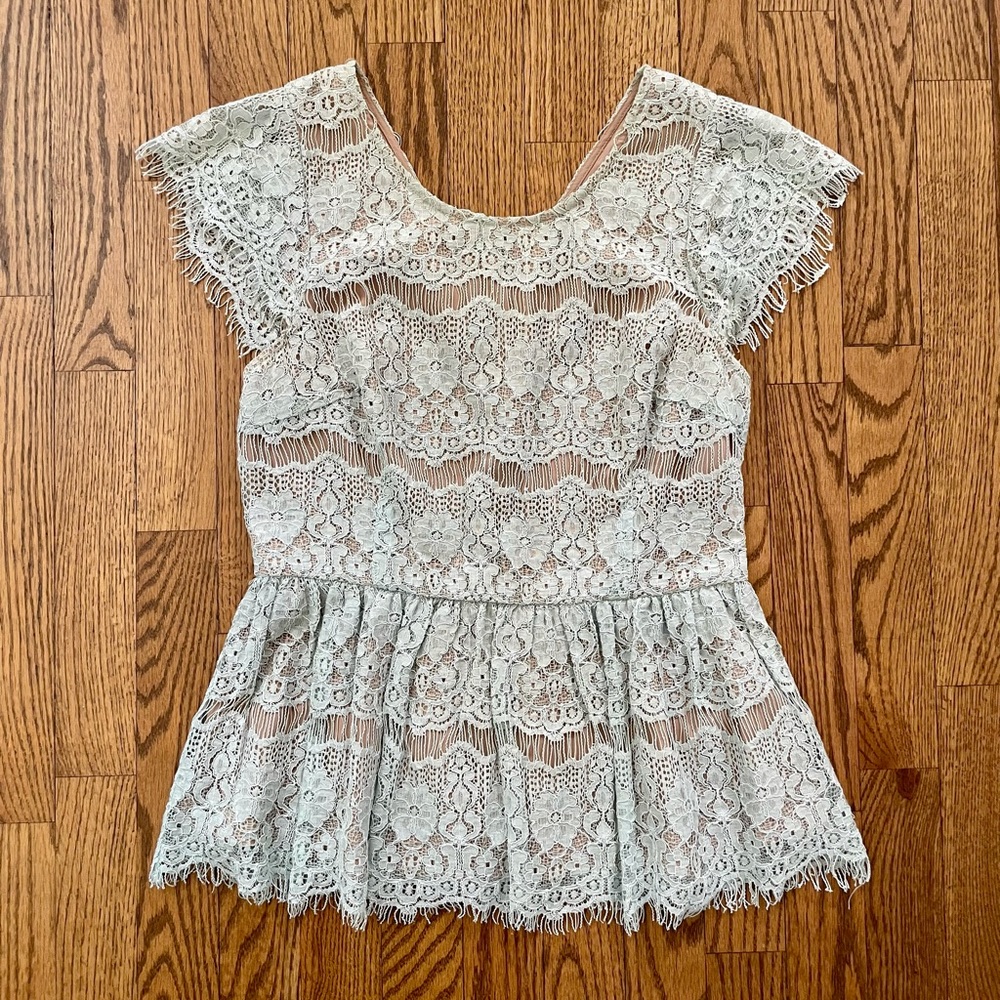 Maeve Lace Peplum Top